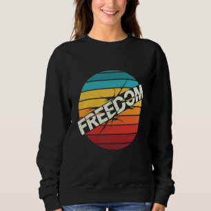Retro-Freiheits-Grafik-T-Shirt – Vintage-Typografi Sweatshirt