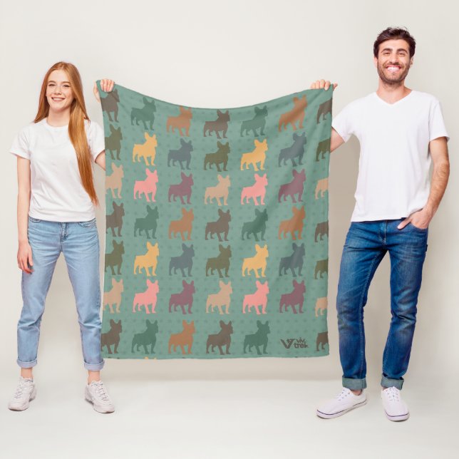 Retro French Bulldog Blanket Vintag für Geschenk Fleecedecke (Beispiel)