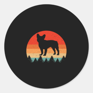 Retro French Bulldog Dog Lover French Bulldog Runder Aufkleber