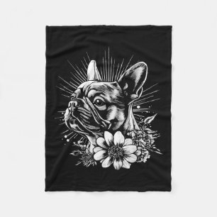 Retro French Bulldog Dog Lover Tattoo Style _1 Fleecedecke