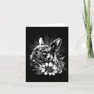 Retro French Bulldog Dog Lover Tattoo Style _1 Karte