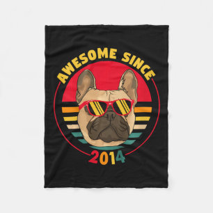 Retro French Bulldog Phantastisch seit 20 Jahren Fleecedecke