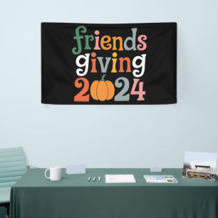 Retro Freunde geben 2024 Erntedankfest Herbst Banner