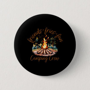 Retro Freunde zünden lustige Camping-Crew Sommer a Button