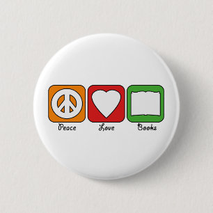 Retro Frieden, Liebe, bucht (Dunkelheits-) Knopf Button