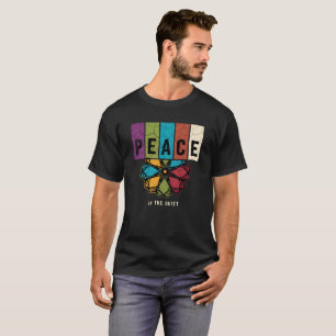 Retro-Friedens-Mandala-Spirituelle-Zitat-Kunst T-Shirt