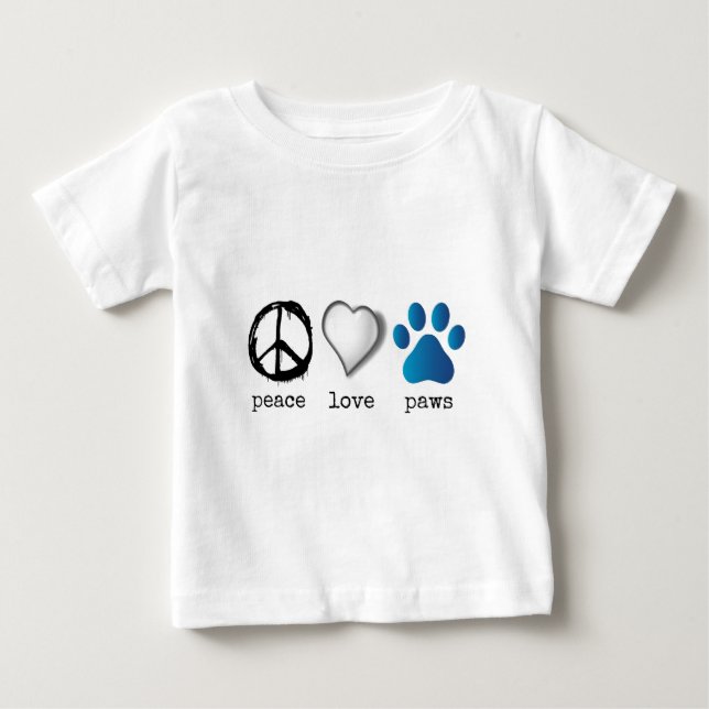 Retro FriedensLiebe-Tatzen Baby T-shirt (Vorderseite)