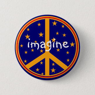 Retro Friedenssymbol stellen sich Knöpfe Marine Button