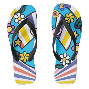 Retro-Friedenszeichen Flip Flops