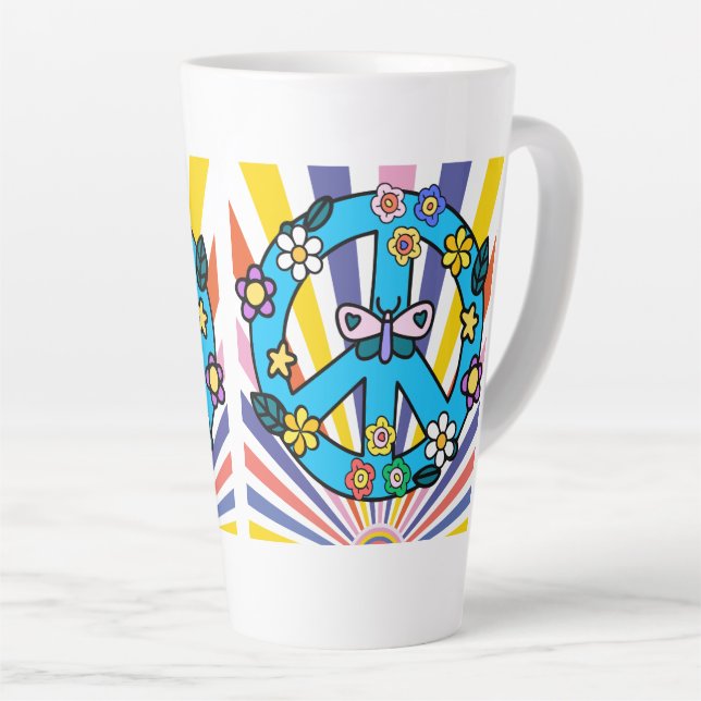 Retro-Friedenszeichen Milchtasse (Rechte Ecke)