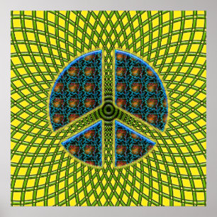 RETRO FRIEDENSzeichen Poster