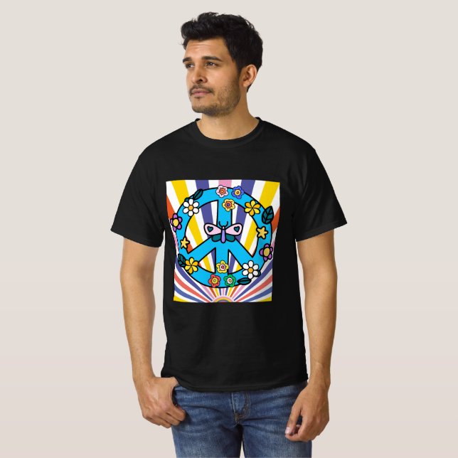 Retro-Friedenszeichen T-Shirt (Vorne ganz)