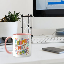 Retro Friends Not Food, Vegan Tasse