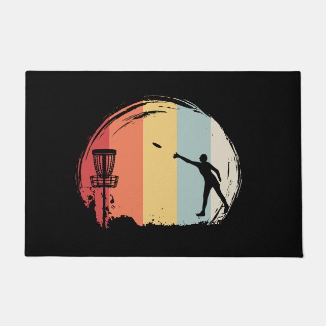 Retro Frisbee Golf Fußmatte (Vorderseite)