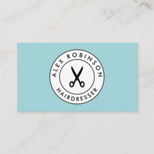 Retro-Friseur-Kreis-Schere-Logo Visitenkarte