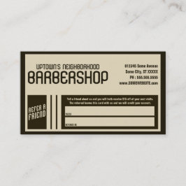 Retro Friseursalon verweisen einen Freund Empfehlungskarte