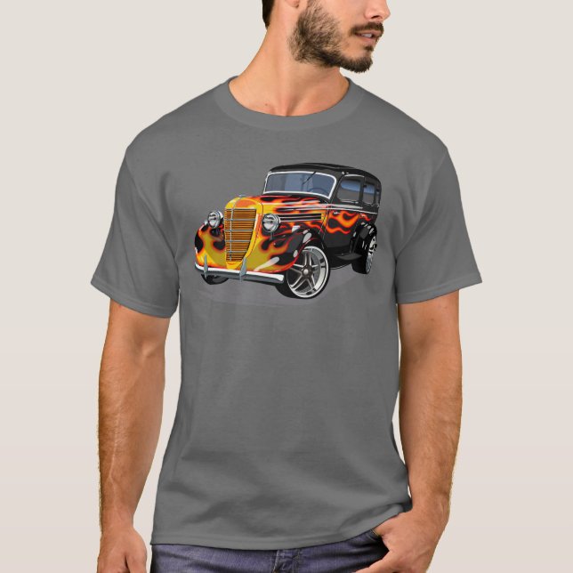 Retro-frisierte Auto T-Shirt (Vorderseite)