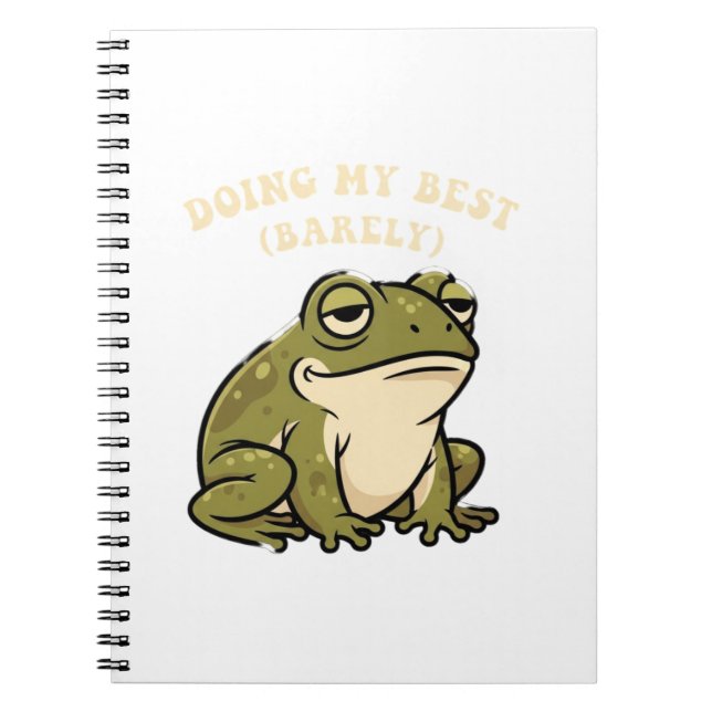 Retro Frog Bare Minimum Lined Notebook Notizblock (Vorderseite)