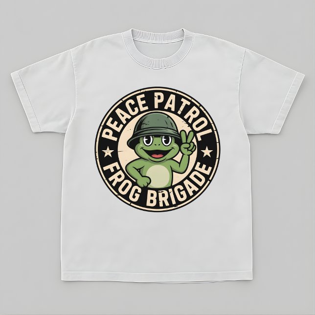Retro Frog Mascot Tee – Peace Patrol Design (Von Creator hochgeladen)