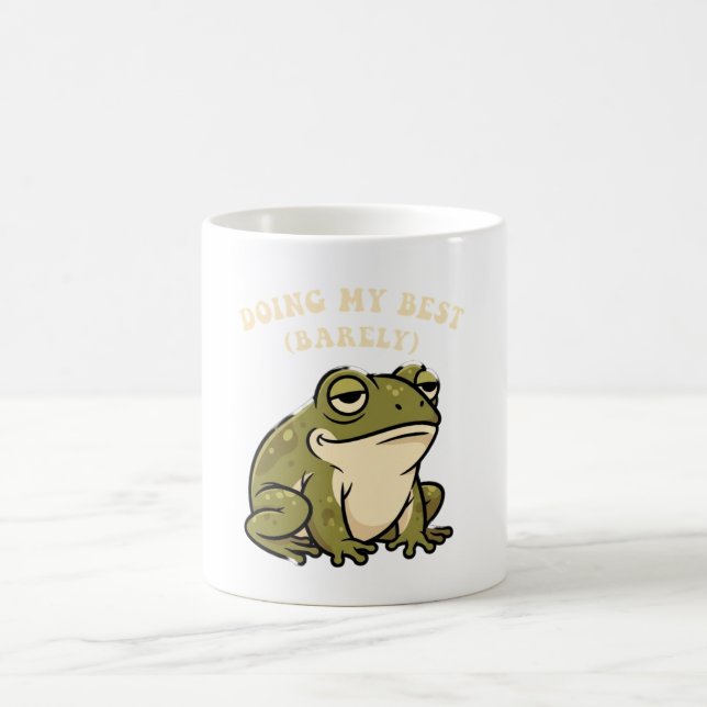 Retro Frog Minimal Effort White Mug Kaffeetasse (Mittel)
