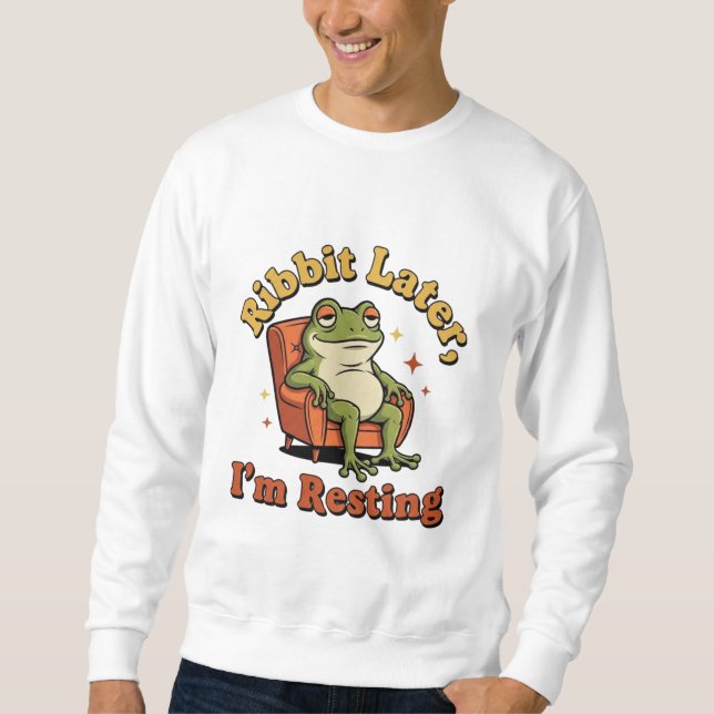 Retro Frog Relax Humor Men’s Sweatshirt (Vorderseite)