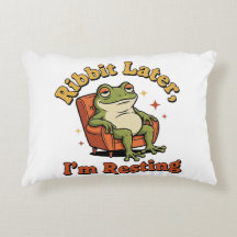 Retro Frog Relax Quote Rectangular Pillow