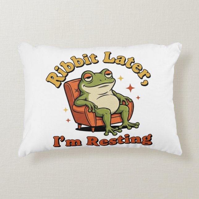 Retro Frog Relax Quote Rectangular Pillow Dekokissen (Vorderseite)