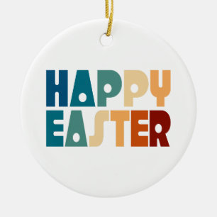 Retro Frohe Ostern Typografie Ornament