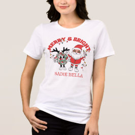 Retro Frohe und helle Weihnachten Tri-Blend Shirt