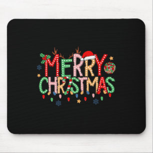 Retro Frohe Weihnachten 2024 Familie Matching Xmas Mousepad