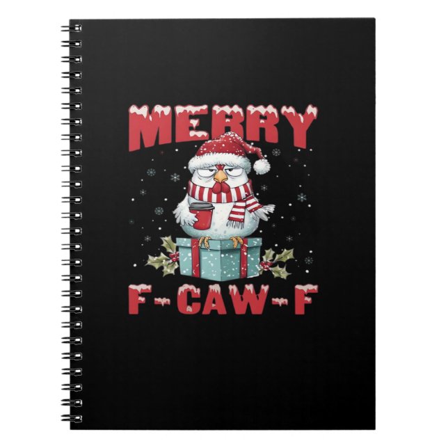 Retro Frohe Weihnachten F-Caw-F Huhn  Notizblock (Vorderseite)