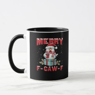 Retro Frohe Weihnachten F-Caw-F Huhn Tasse