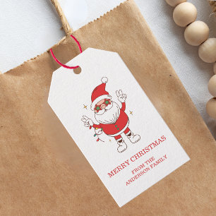 Retro Frohe Weihnachten Geschenkanhänger