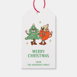 Retro Frohe Weihnachten Geschenkanhänger