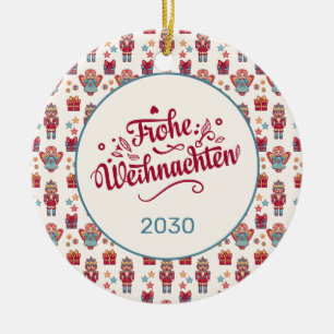 Retro Frohe Weihnachten Keramik Ornament