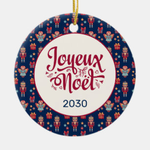 Retro Frohe Weihnachten Keramik Ornament