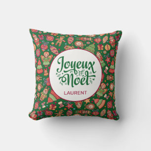 Retro Frohe Weihnachten Personalisiert Kissen