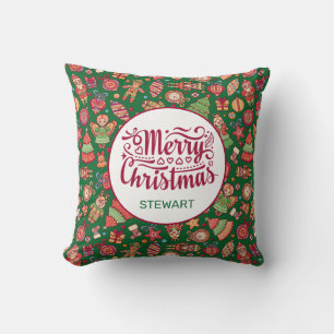 Retro Frohe Weihnachten Personalisiert Kissen