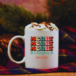Retro Frohe Weihnachten personalisierte Mug Kaffeetasse
