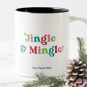 Retro Frohe Weihnachten Spaß Urlaub Weihnachten Zweifarbige Tasse