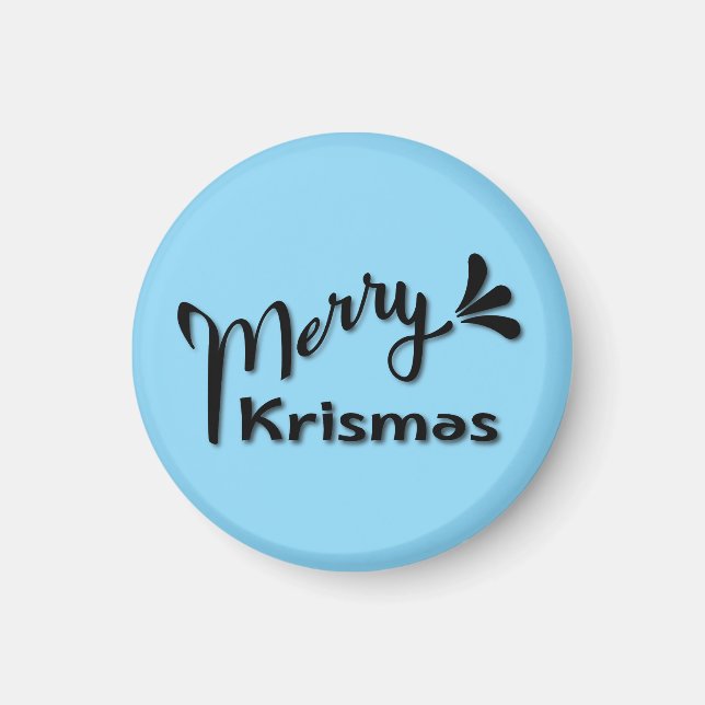 Retro Frohe Weihnachten Stil Magnet (Vorne)