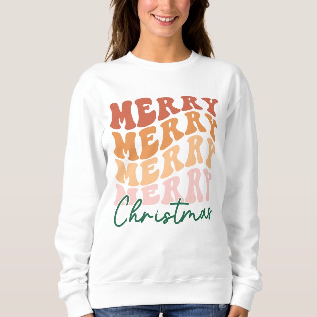 Retro Frohe Weihnachten Sweatshirt (Vorderseite)