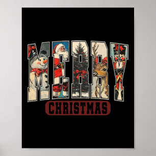 Retro Frohe Weihnachten Weihnachten Weihnachten Tr Poster