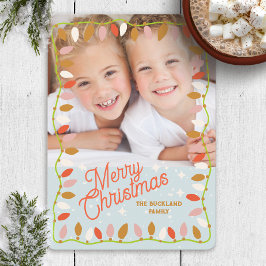 Retro Frohe Weihnachts Foto-Karte ein Bild Feiertagskarte