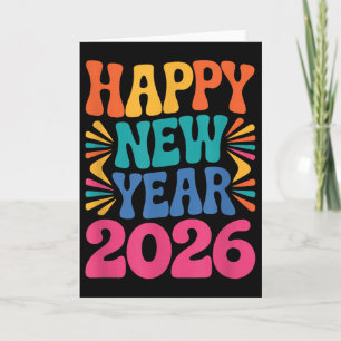 Retro Frohes Neues Jahr 2026  Karte