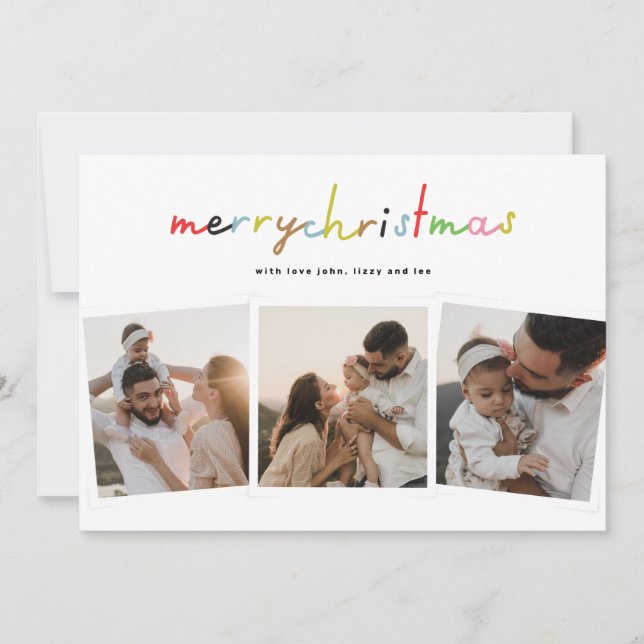 Retro fröhliche Weihnachten 4 Foto Collage glückli (Vorderseite)
