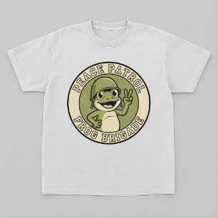 Retro-Frosch-Maskottchen-T-Shirt – Peace Patrol De T-Shirt