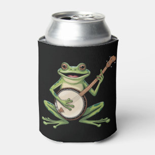 Retro-Frosch spielt Banjo 90er Musikliebhaber Vint Dosenkühler