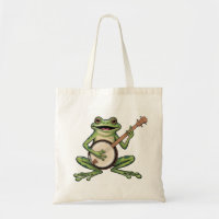 Retro-Frosch spielt Banjo 90er Musikliebhaber Vint