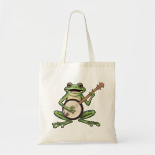 Retro-Frosch spielt Banjo 90er Musikliebhaber Vint Tragetasche